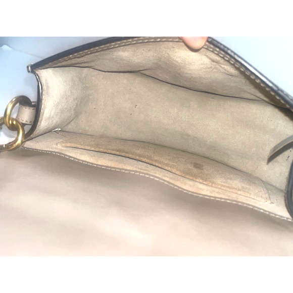 Chloe Nile Medium Bracelet Bag Motty Gray Calf Leather Logo Shoulder Crossbody - Picture 14 of 16